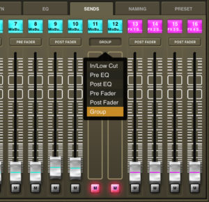 X32-Mix App Tutorial Detail Tab - Sends Configuration