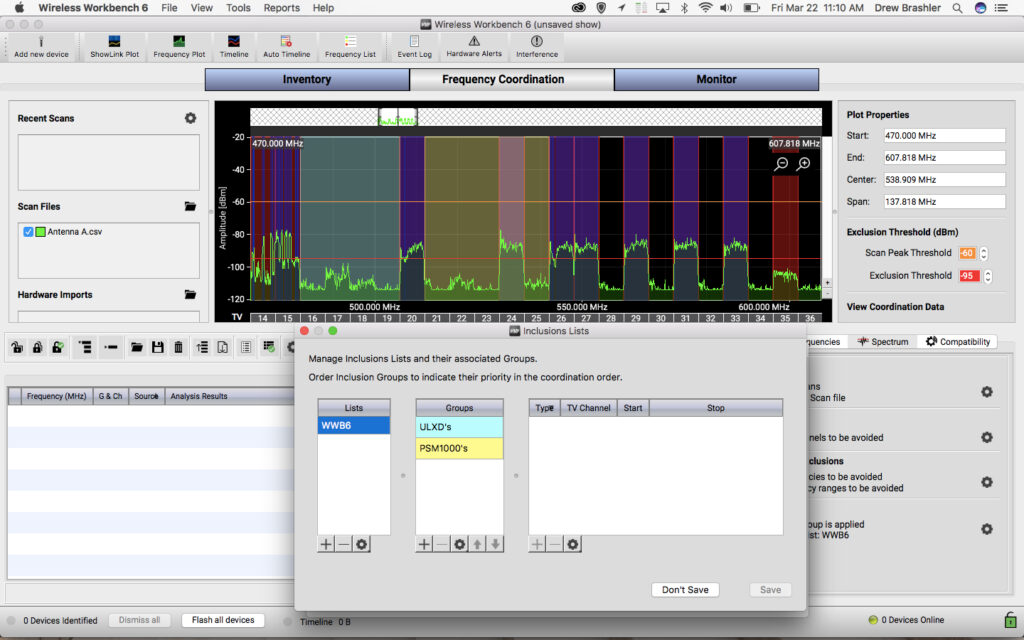 Shure Wireless Workbench 6 Tutorial - Inclusion Groups