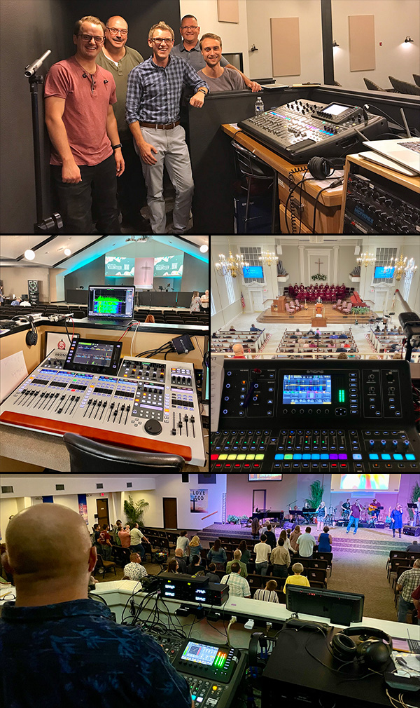 Drew Brashler travels on-site to churches for audio system optimization and training