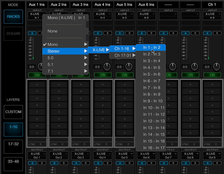 X32 Waves SuperRack Routing for Channels and Main LR