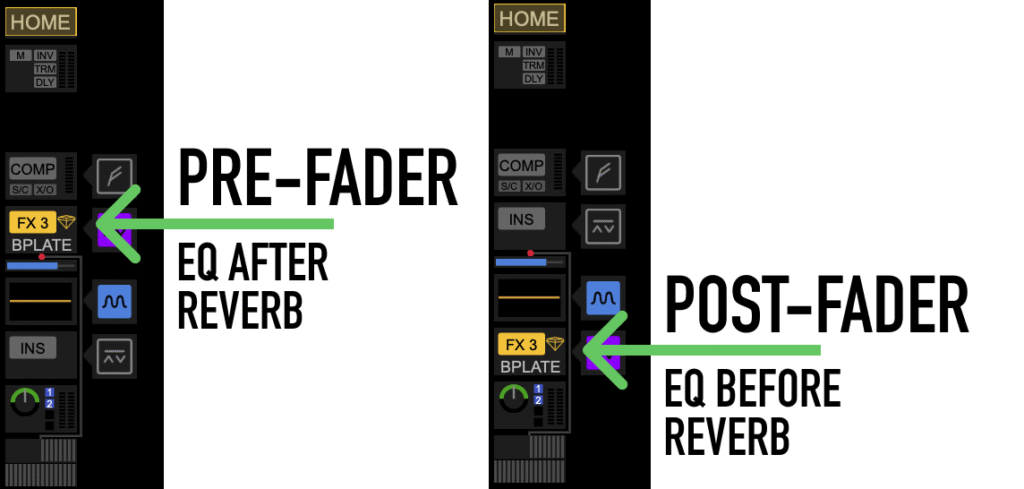 WING Vocal Reverb Selecting the pre-fader insert point or post-fader insert point and effects rack