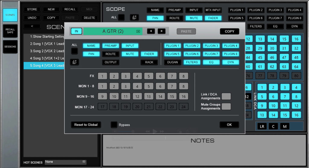 The Filter panel lets you set custom scope for individual channels