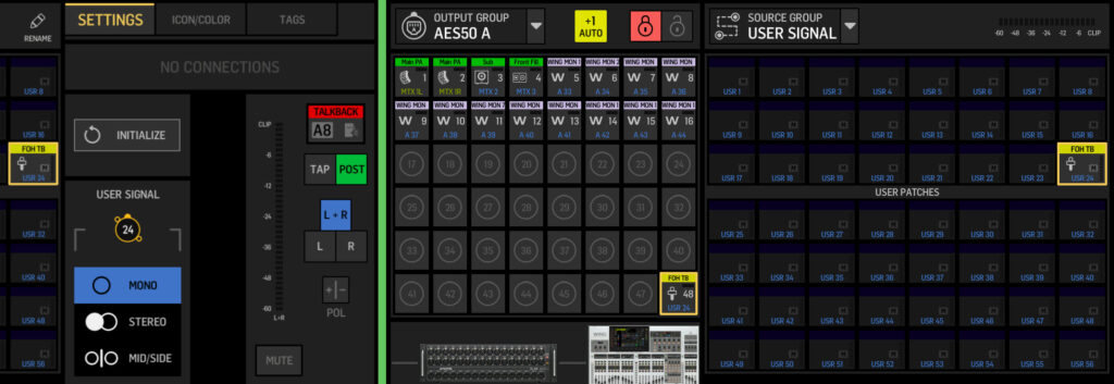 Connect two Behringer WING to same DL32 - FOH Talkback Routing - Route your talkback mic through a user signal to the AES50-A output