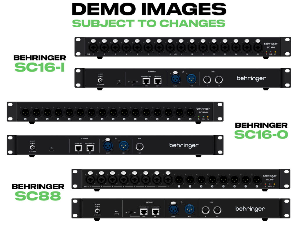 Demo Images of the Behringer SC16-I Behringer SC16-O and Behringer SC88