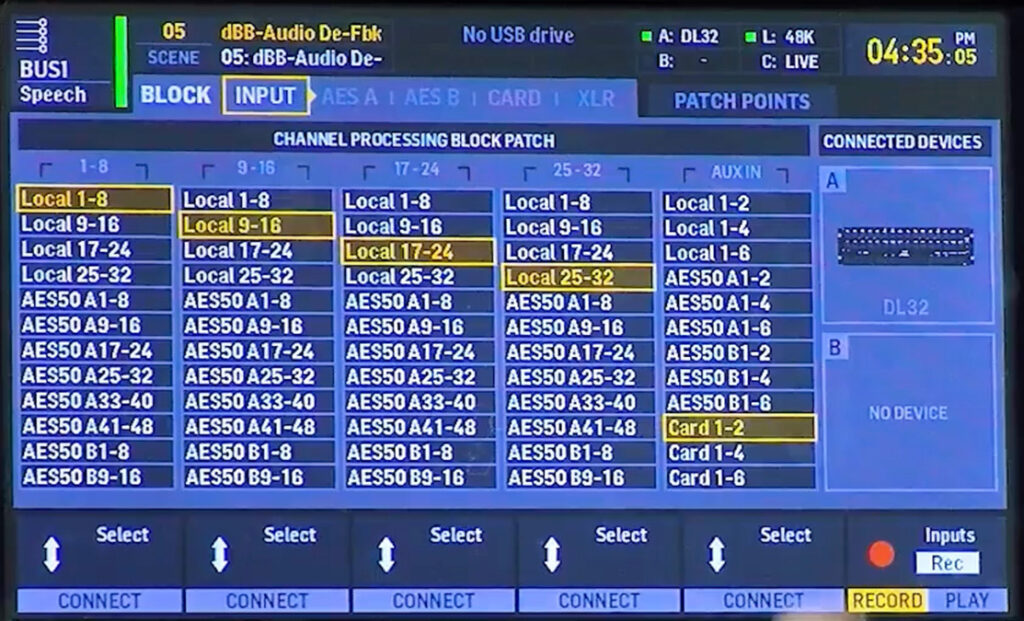 Alpha Labs De-Feedback X32 USB Setup - X32 Routing Page