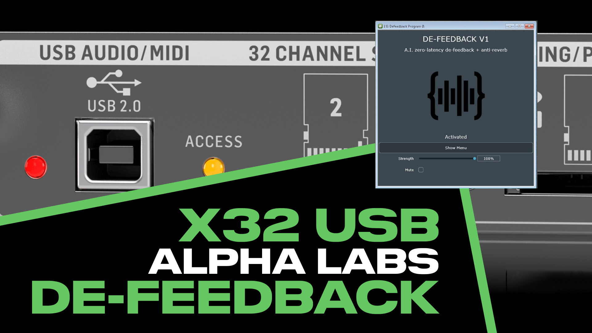 Using Alpha Labs De-Feedback with the X32 USB Expansion Card