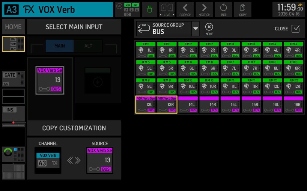 Input Routing from Bus